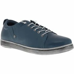 Andrea Conti Baskets basses en cuir Couleur Bleu jean