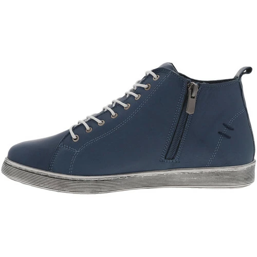Andrea Conti Baskets basses cuir Couleur Bleu jean 5 Andrea Conti Baskets basses cuir Couleur Bleu jean – Image 3